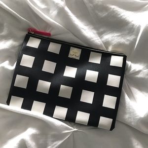Kate Spade Black + White Checker Clutch / Pouch